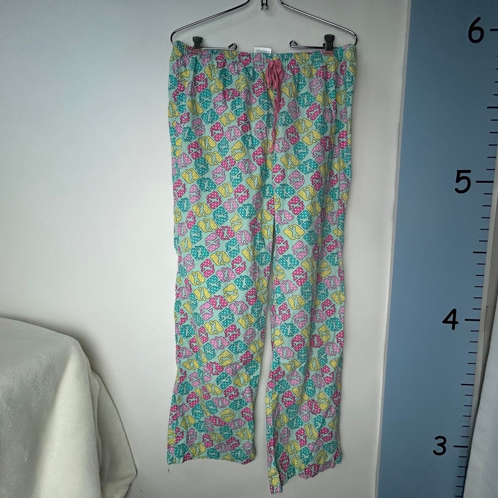 Vineyard Vines Green Pink Yellow Whales Pajama Pants S/P - Picture 11 of 11